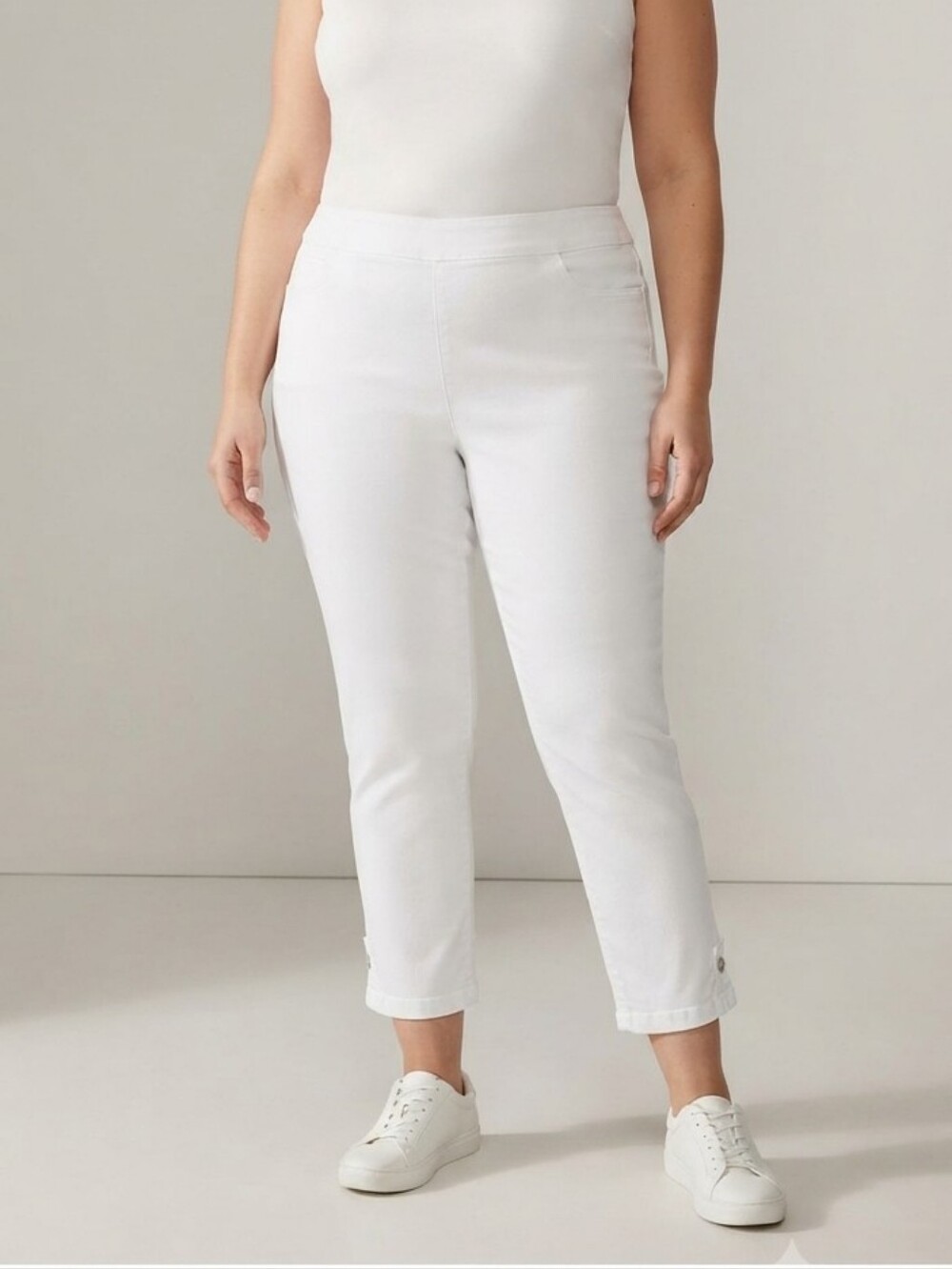 Slim Sation Multiples NWT white ankle tummy control pull on pants size 18
